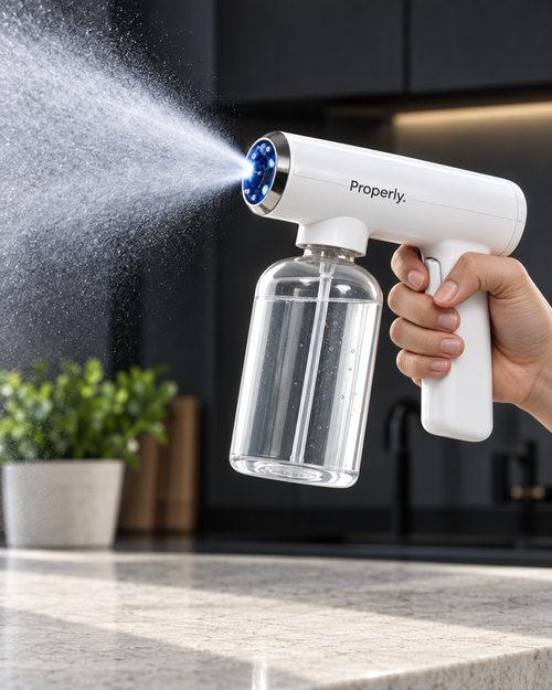 Properly electric fine-mist sprayer in use